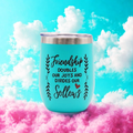 Friendship Doubles Our Joys - 12oz Insulated Tumbler - UV-DTF Wrapped - Craftique Fusion Ltd