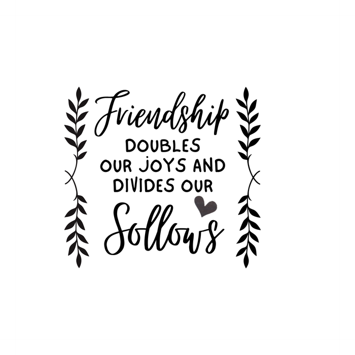 Friendship Doubles Our Joys - 12oz Insulated Tumbler - UV-DTF Wrapped - Craftique Fusion Ltd