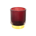 GLASS CANDLE HOLDER BORDEAUX 13X7.5CM Deventor