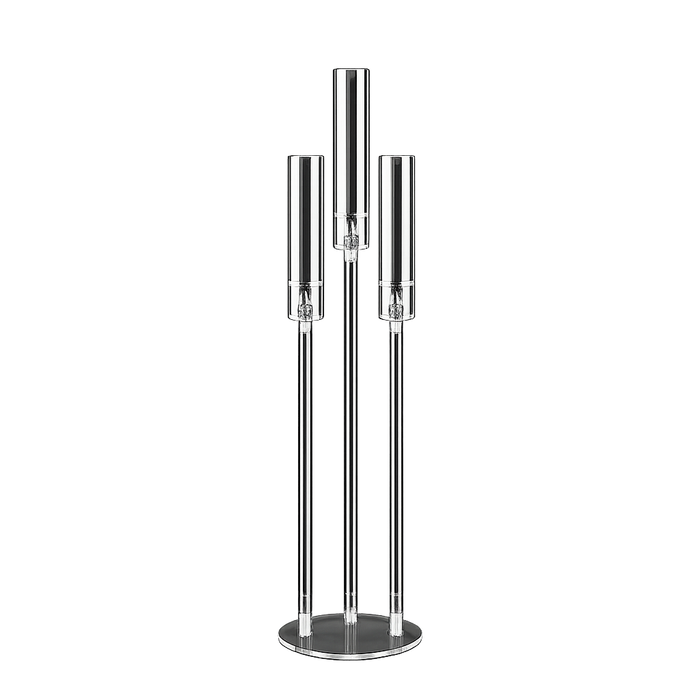 GLASS CANDLE HOLDER X3 72CM Deventor