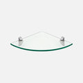 Glass Corner Shelf Kit Silver Shelf Clips 250x250x8mm