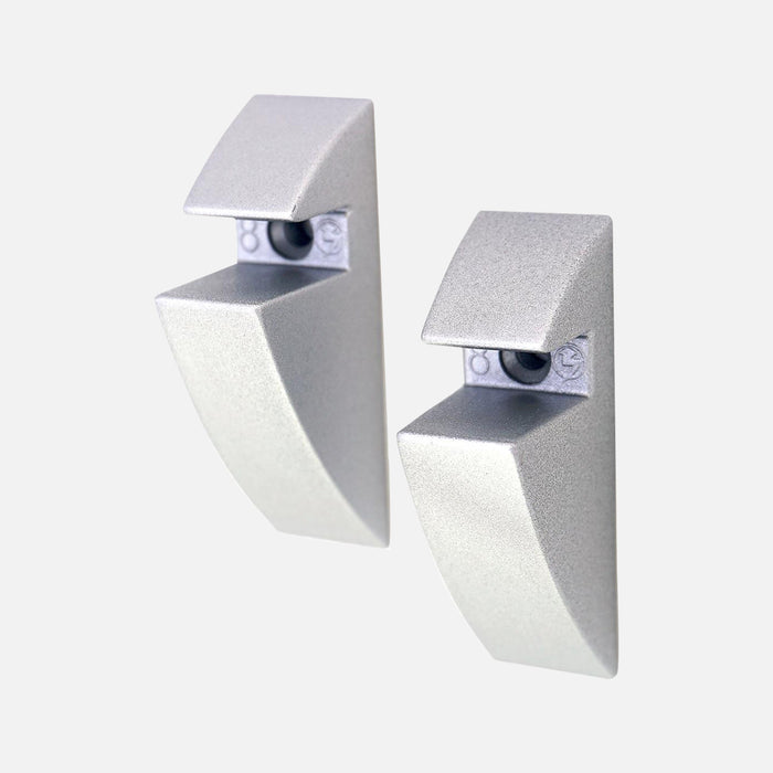 Glass Corner Shelf Kit Silver Shelf Clips 250x250x8mm