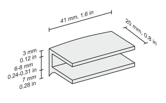 Glass Kit 400x100x8mm Flac Stainless Brackets