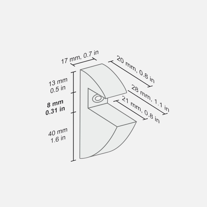 Glass Shelf Clips Silver 8mm (Pair)