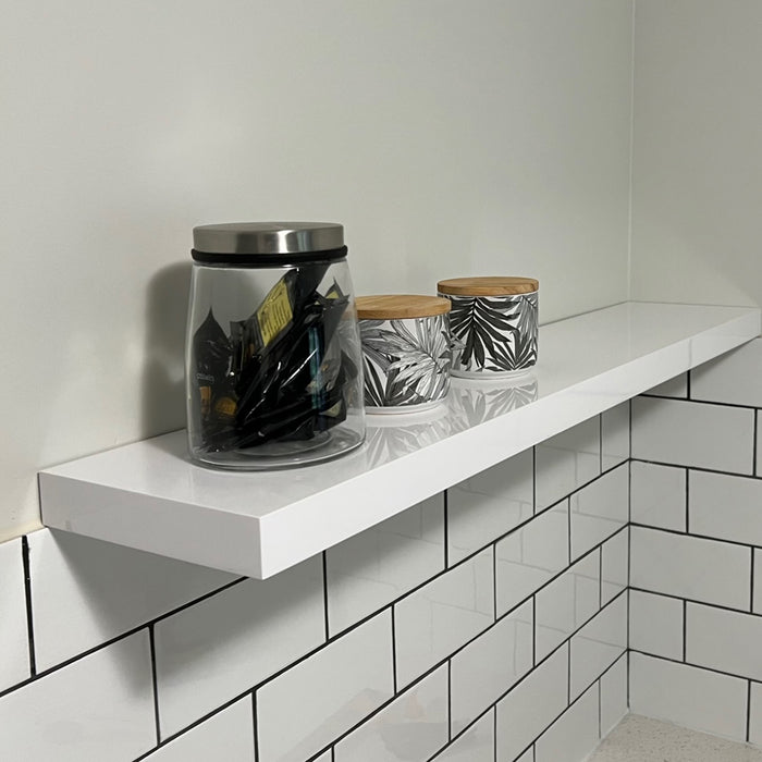 Gloss White Floating Shelf 1000x200x38mm