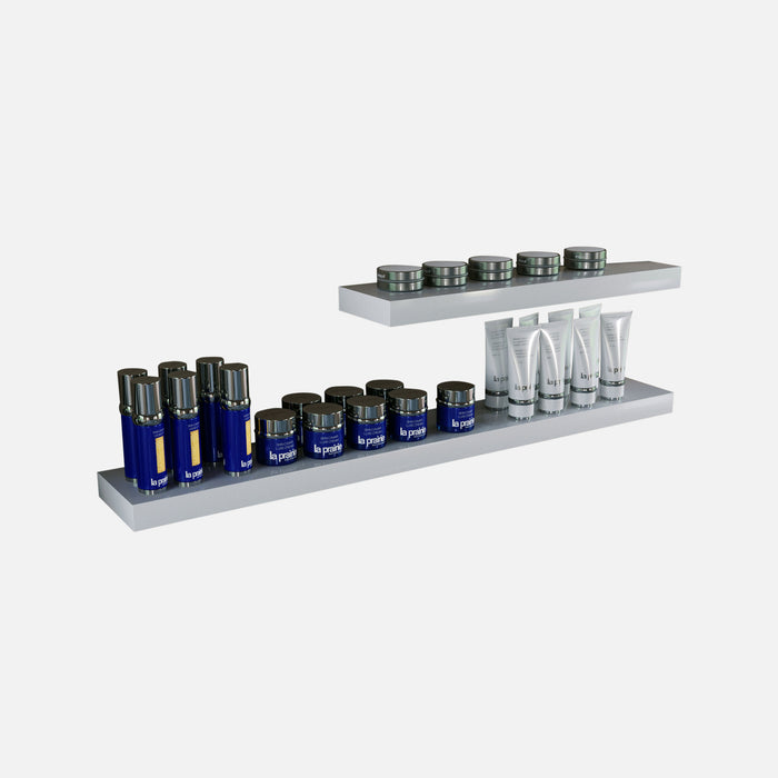 Gloss White Floating Shelves Mix 1000, 600x150x38mm (Double Deal)