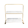 GOLD MARBLE CAKE STAND 41X22X41CM Deventor