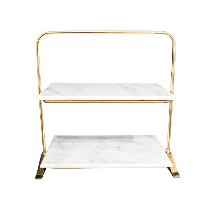 GOLD MARBLE CAKE STAND 41X22X41CM Deventor