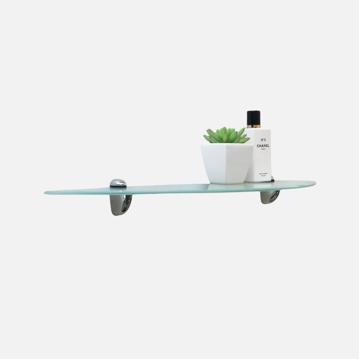 Half moon frosted glass shelf kit