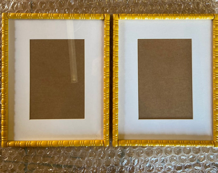 Hand painted wood picture photo frame bobbin and beads bespoke framing