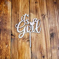 It's a Girl Wooden Cake Topper Wooderland