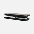 Media Floating Shelf Kit Gloss Black 900x300x50mm (Double Deal)