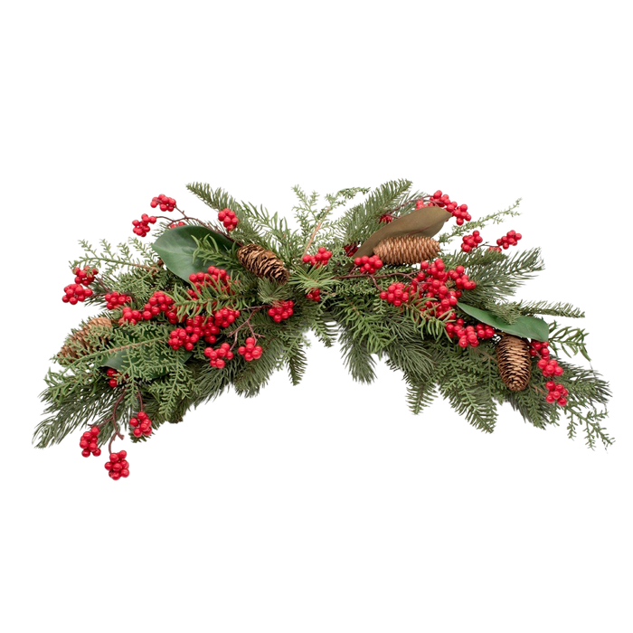 MIXED PINE W/BERRY SWAG 71CM Deventor