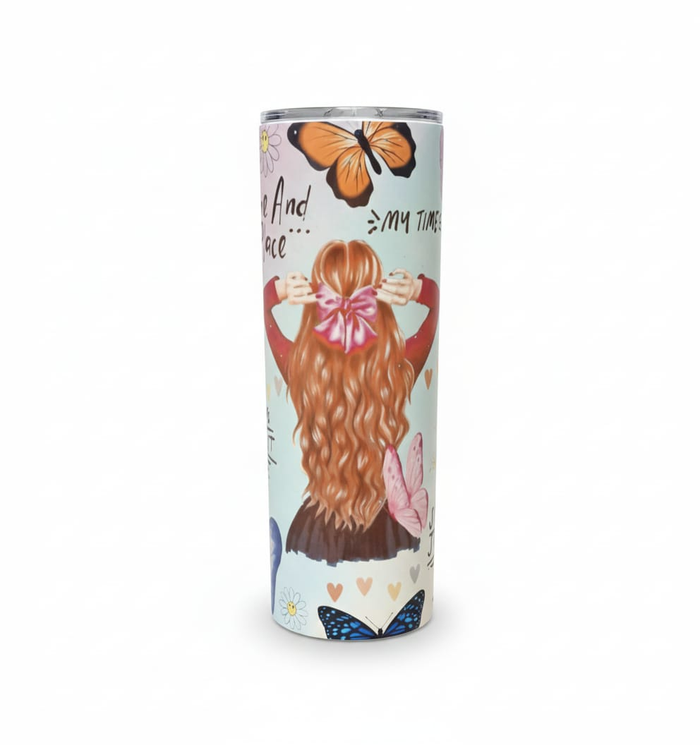 My Time, My Pace - 20oz Skinny Tumbler - Sublimated Product - Craftique Fusion Ltd