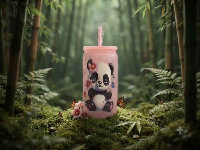 Panda Pink 16oz Plastic tumbler