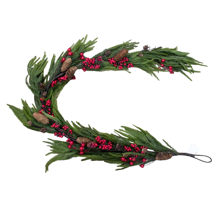 PINE W/BERRY GARLAND 160CM Deventor