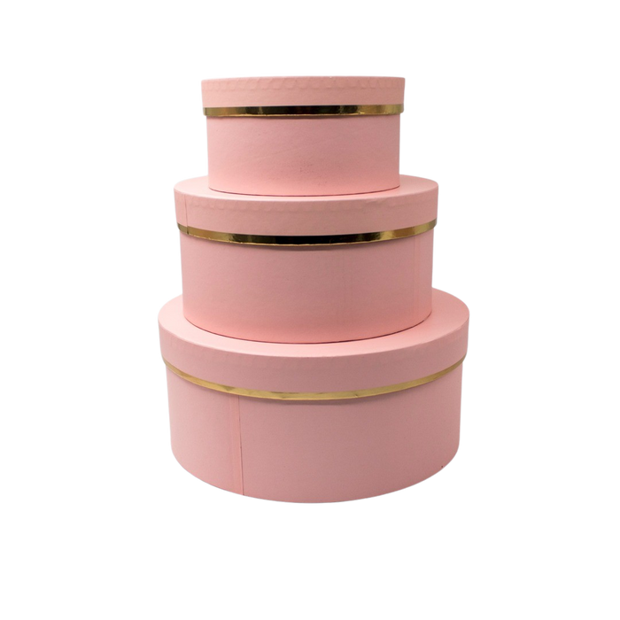 PINK PAPER BOXES SET OF 3 Deventor