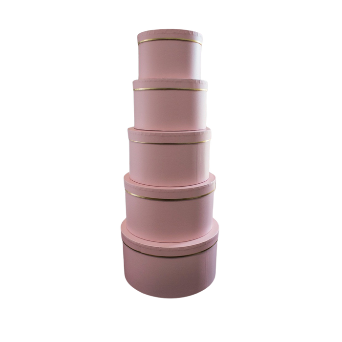 PINK PAPER BOXES SET OF 5 Deventor