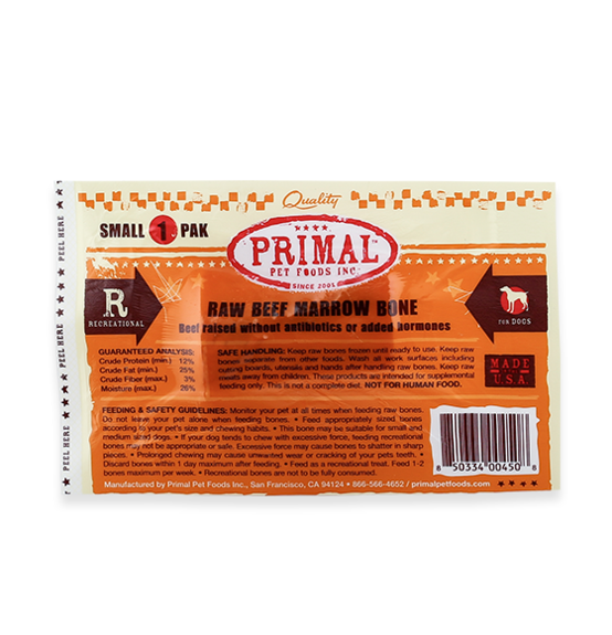 Primal Pet Foods Raw Recreational Beef Marrow Bones