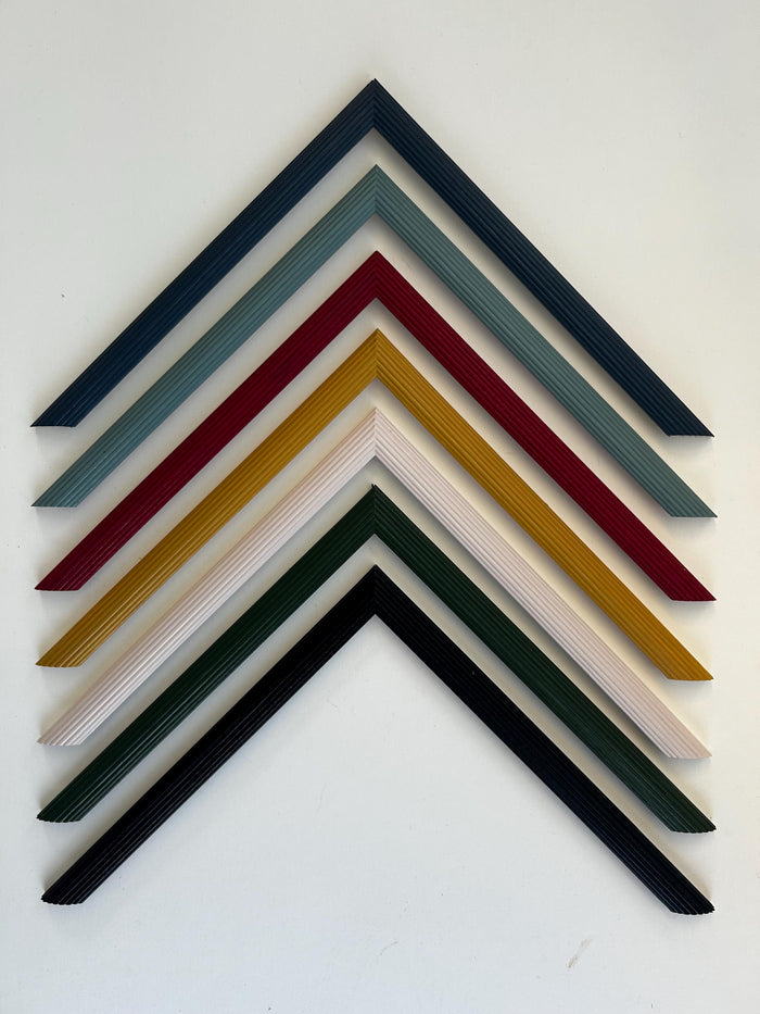 Reeded curved hand painted picture frames bespoke made to order any colour any size