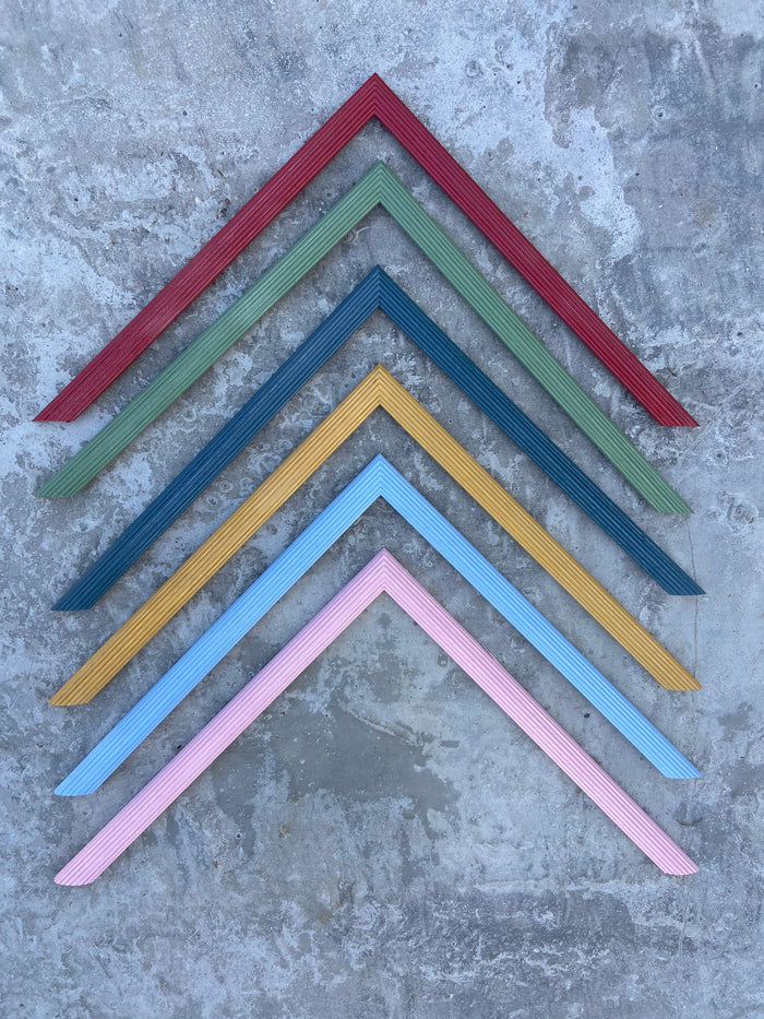 Reeded curved hand painted picture frames bespoke made to order any colour any size