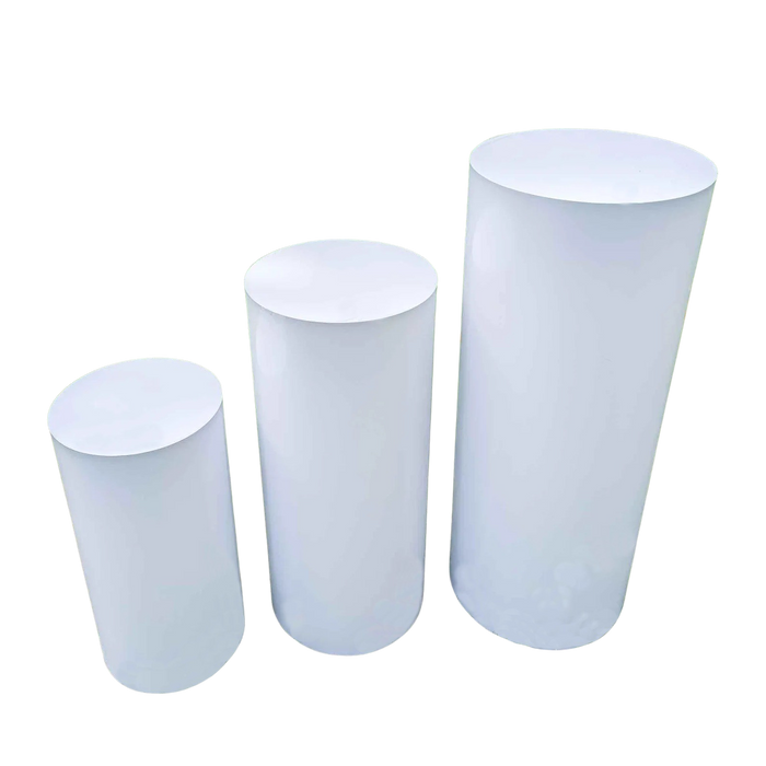 ROUND METAL STAND WHITE S/3 - 60/75/90CM Deventor