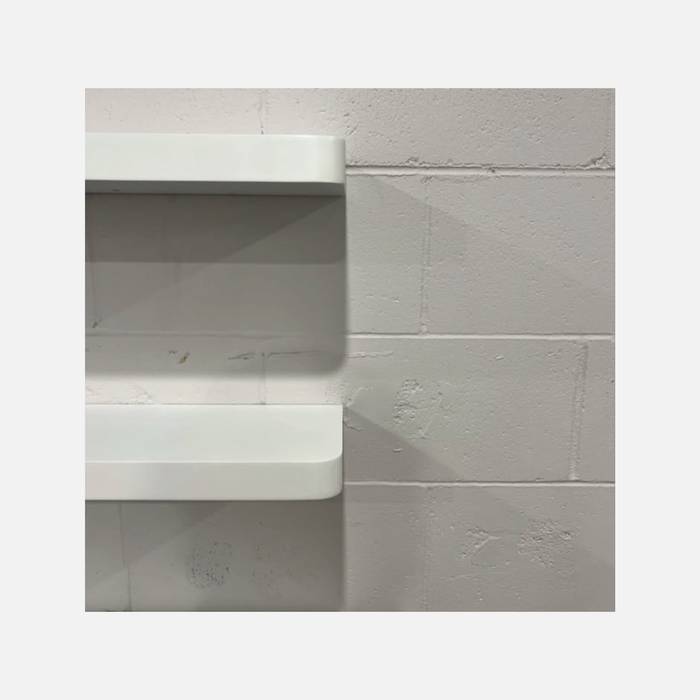 Rounded Corners Floating Shelf Matte White 1200x200x38mm