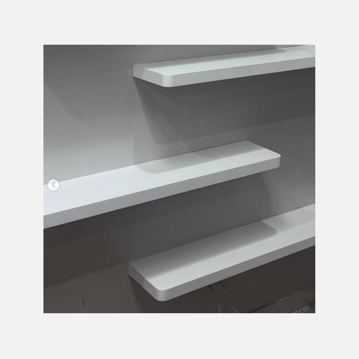 Rounded Corners Floating Shelf Matte White 250x200x38mm