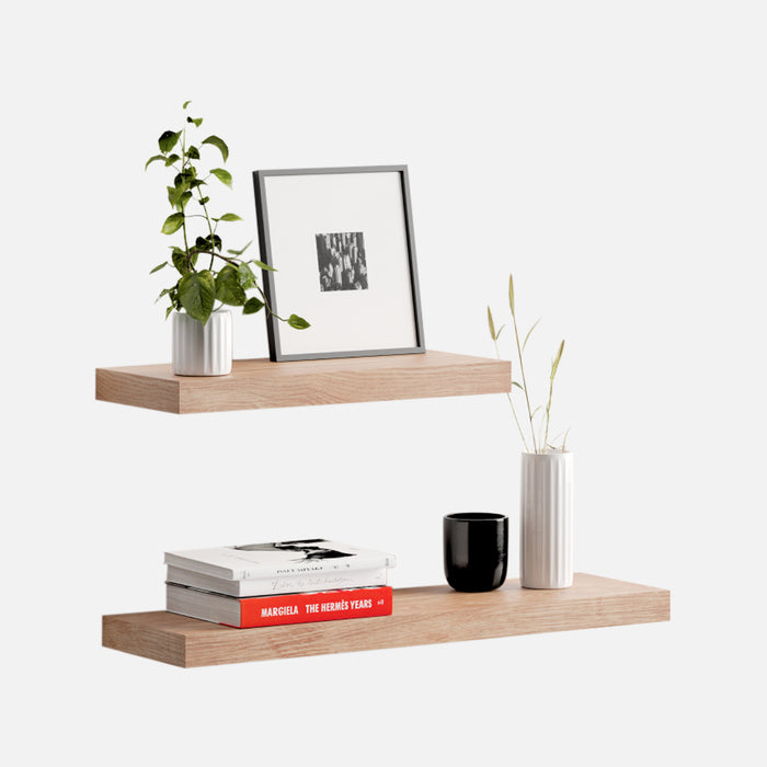Rustic Ash Floating Shelves 900 & 600x250x50mm (Double Deal)
