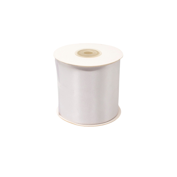 SATIN RIBBON WHITE 75mm X 25M Deventor