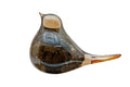 SCULPTURE AMBER OCHER GLASS 16X6X10CM Deventor