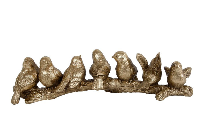 SCULPTURE BIRTS GOLD 28X7X7CM Deventor