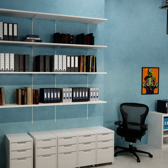 Single Slot 50mm Pitch Upright White 1495mm