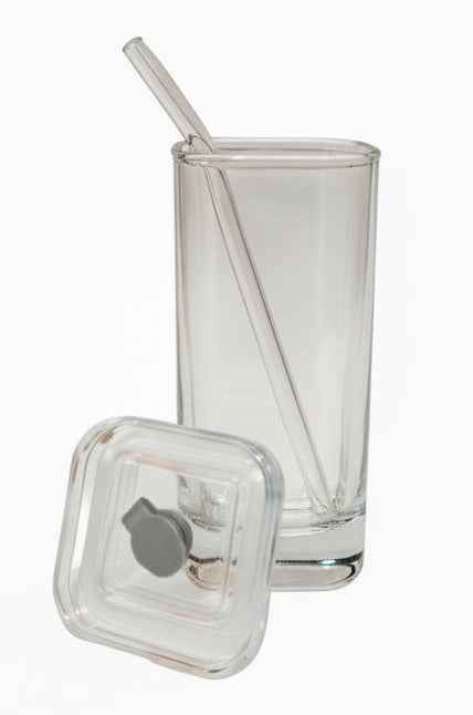 Square 16oz Glass Tumbler with Leak Proof Lid and Straw- UV-DTF Product