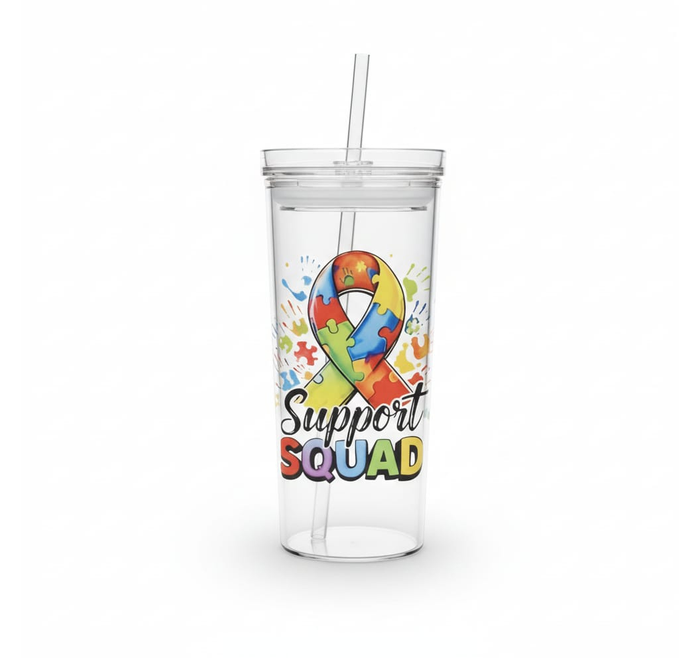 Square 16oz Glass Tumbler with Leak Proof Lid and Straw- UV-DTF Product - Craftique Fusion Ltd