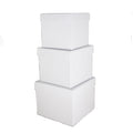 SQUARE PAPER BOX WHITE SET OF 3 Deventor