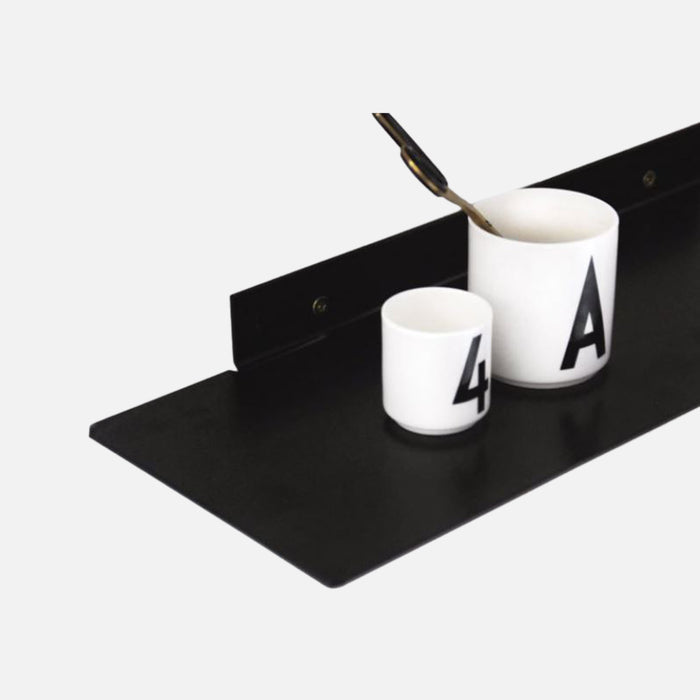 Stealth Steel Floating Shelf Matte Black 600x200mm
