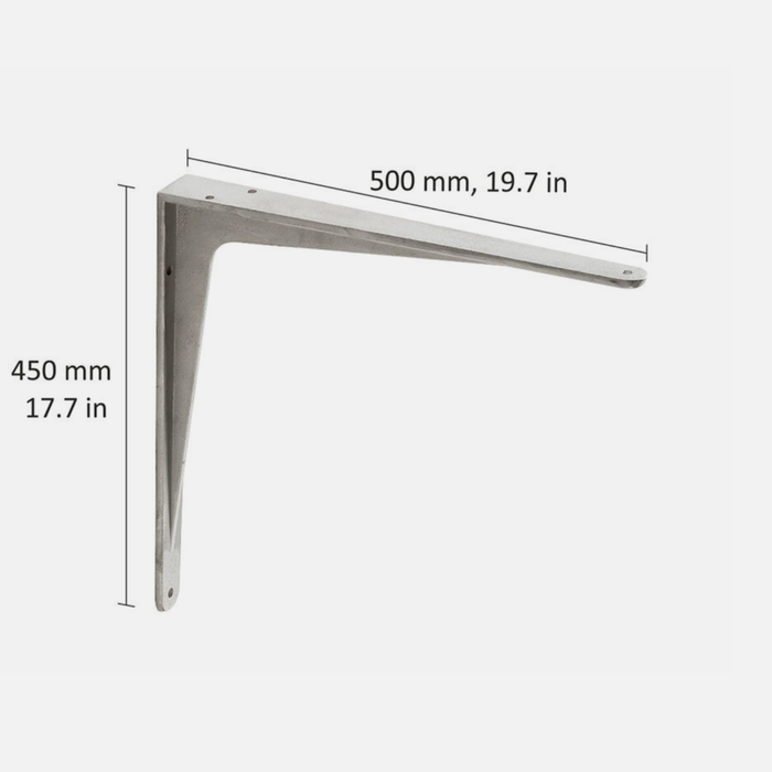 Strong Shelf Bracket Silver 500x450mm