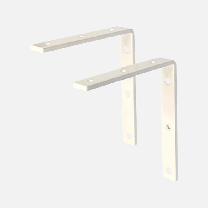 Strong Steel Shelf Bracket Matte White 150x175x25mm (Pair)