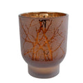 TEALIGHT TWIG BROWN GLASS 10X10X12.5CM Deventor