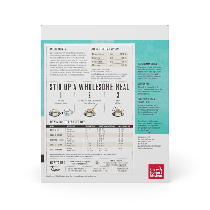 The Honest Kitchen Grain Free Fish Recipe Dehydrated Dog Food