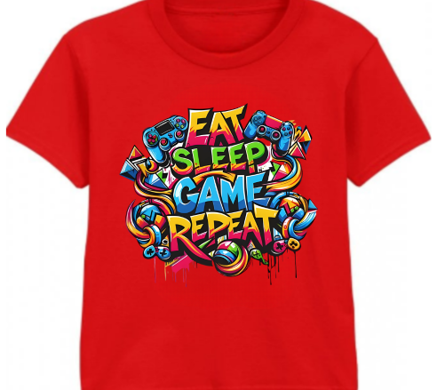 The Legendry Eat,Sleep,game,Repeat 100% Cotton Kids T-shirt