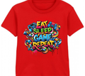 The Legendry Eat,Sleep,game,Repeat 100% Cotton Kids T-shirt
