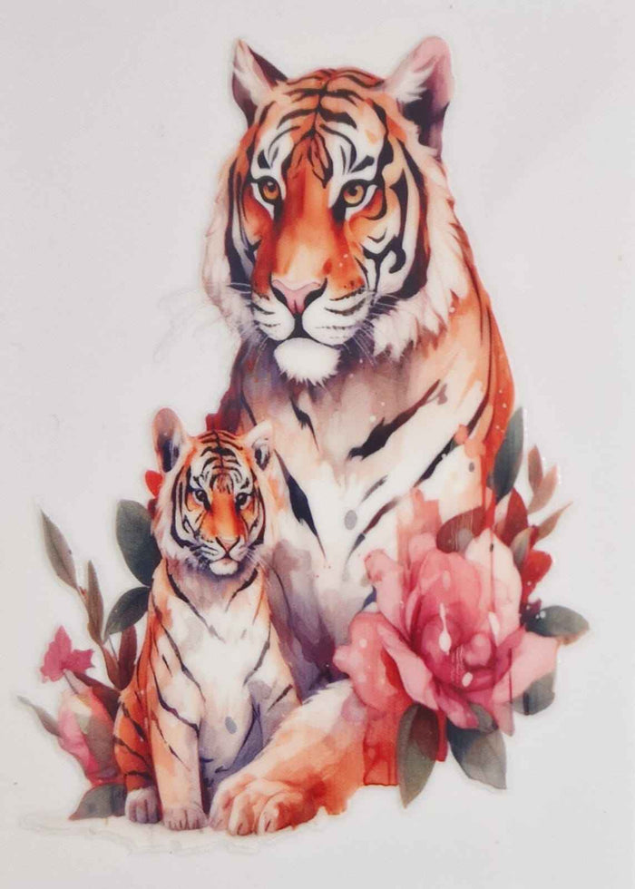 Tiger & Cub 3-Piece Gift Set - Flask and 2 Mugs-UV-DTF Wrapped