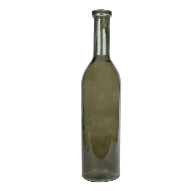 VASE CALDRON GREEN GLASS 18X18X75CM Deventor