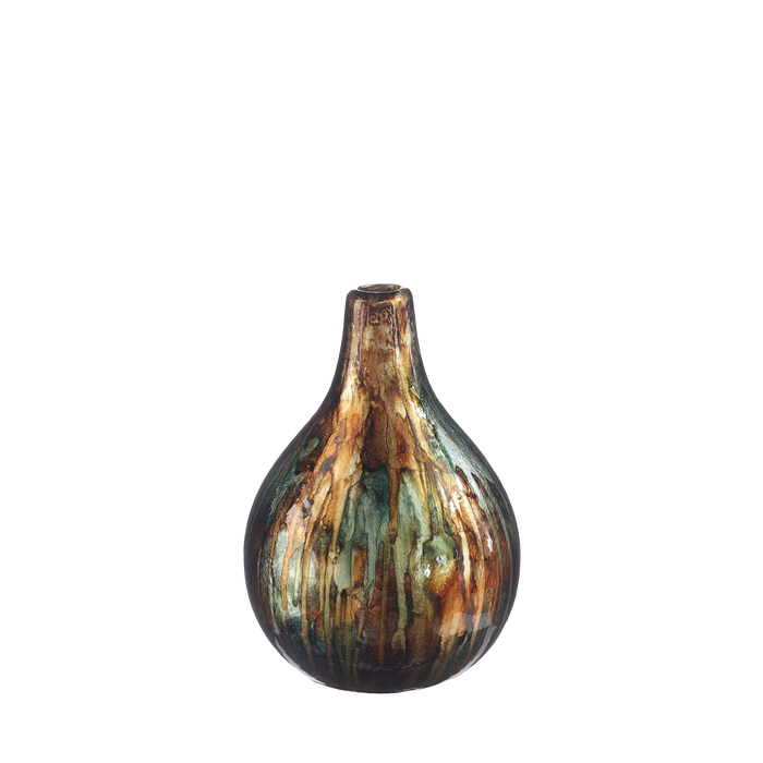 VASE PETROL GOLD 12x18CM Deventor