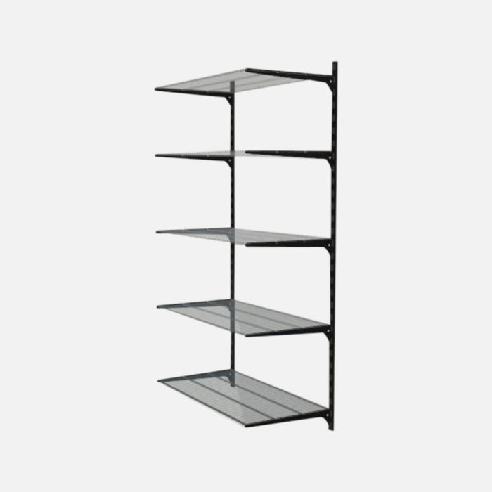 Ventilated 5 Shelf And Brackets Kit Black 1495x42x800mm