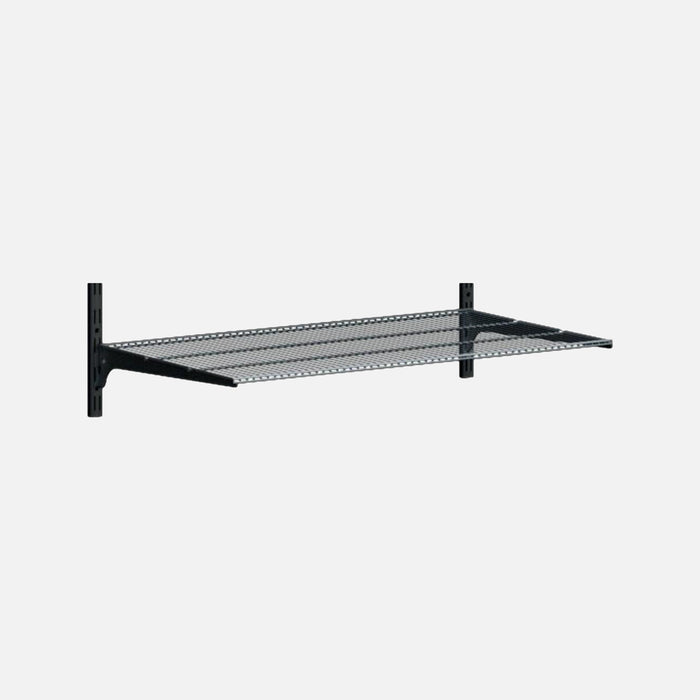 Ventilated Black Shelf And 2 Brackets 50mm Pitch 400mm