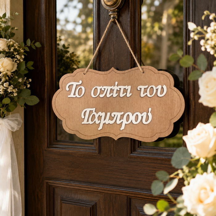 Welcome to Groom's House Wooden Label 3D Wooderland