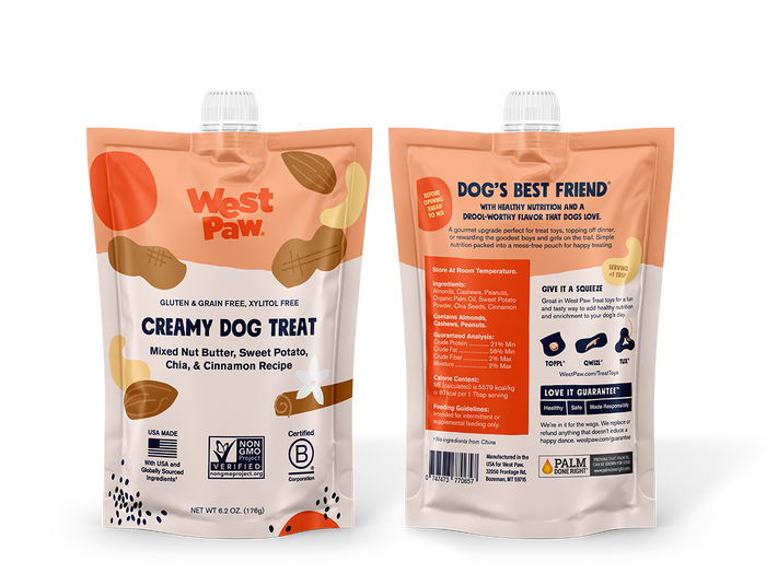 West Paw Nut Butter, Sweet Potato, Chia Seed Creamy Dog Treat
